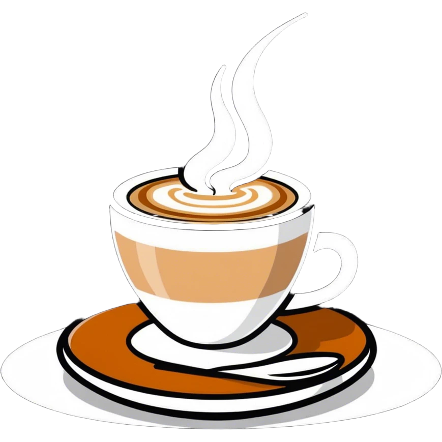 Cappuccino on the table in the Provenance garden emoji