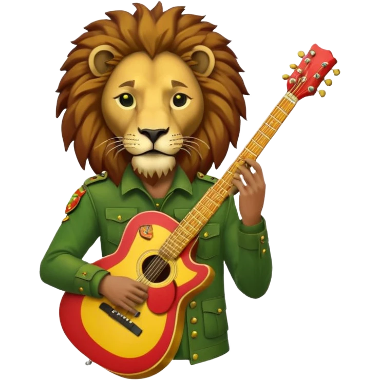 Bob Marley heraldic crest made with ethiopian colors emoji
