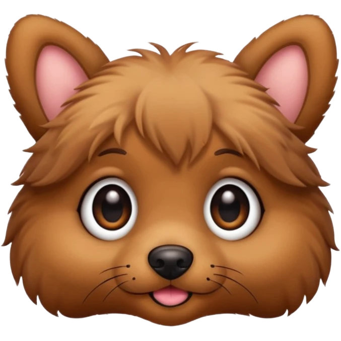 Cute puppy with bug eyes small eye lashes and emoji