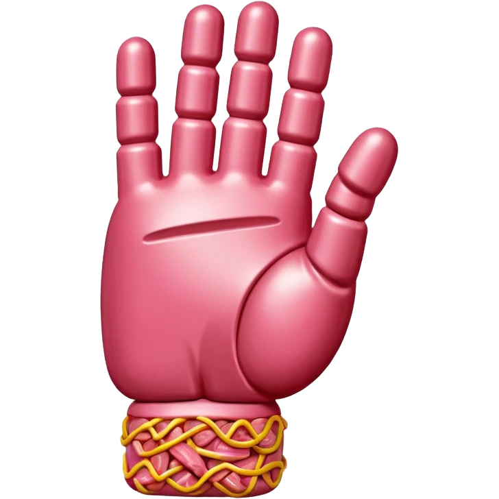 Jeff Koons style spam meat hand sculpture  emoji