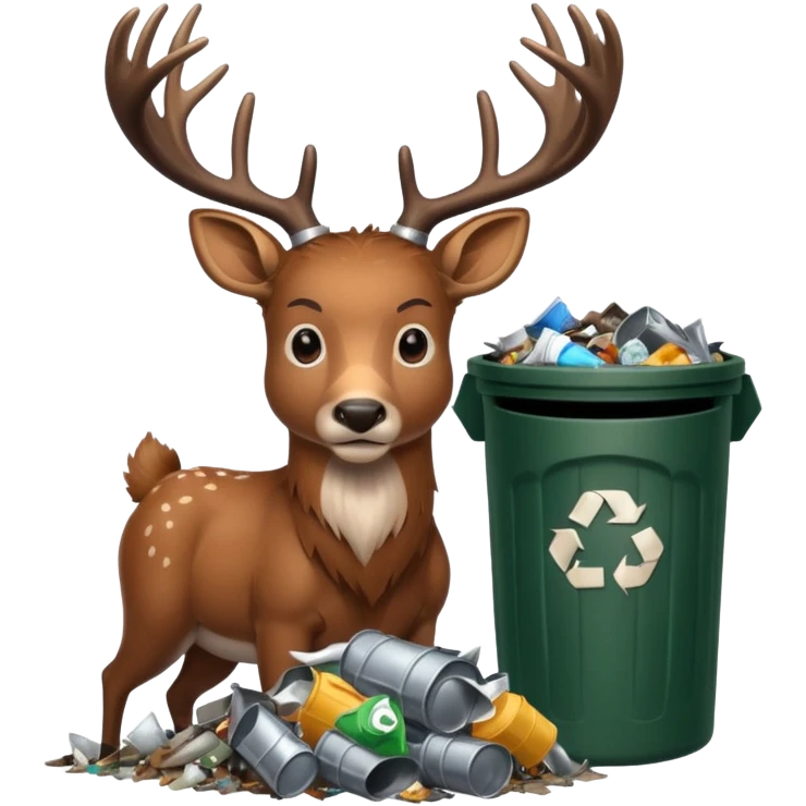 Buck with trashcan emoji