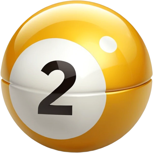 golden billiard ball with the number 23 in a pixelated style emoji