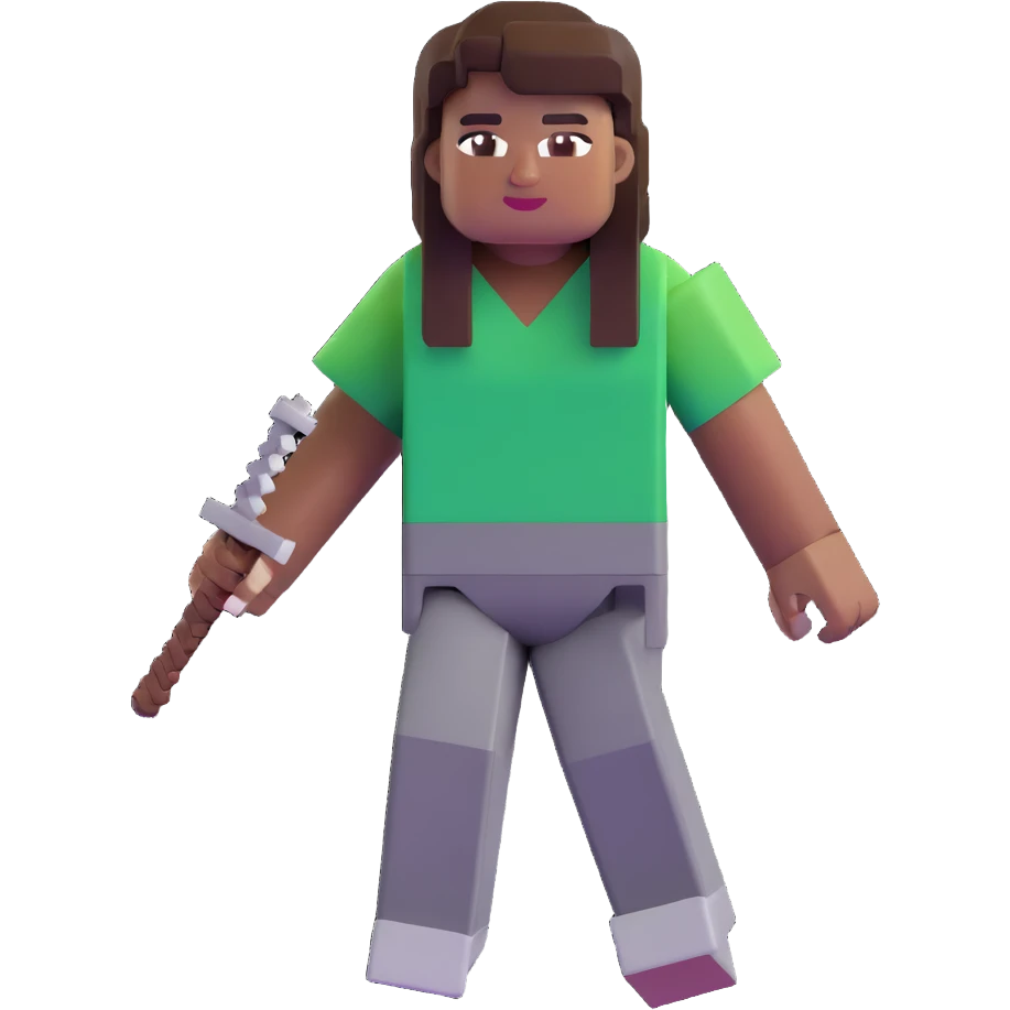 Nicole Byer as a Minecraft character emoji