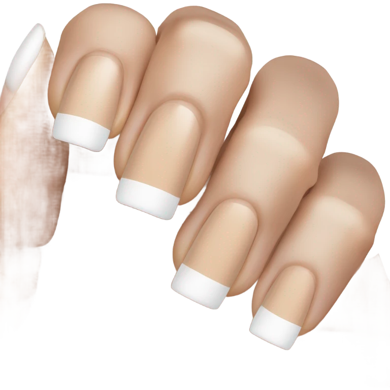 square french tip nails emoji