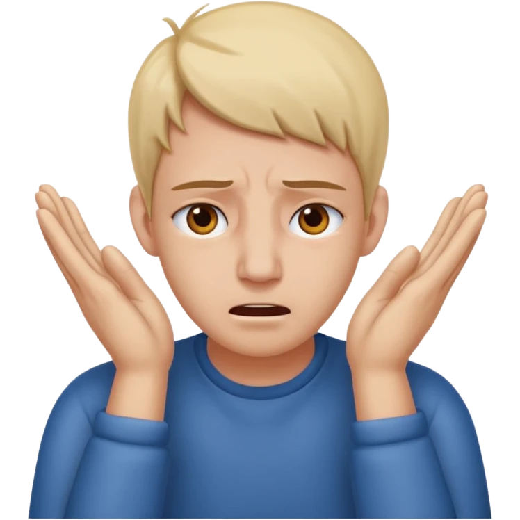 person covering ears with hands, in pain emoji