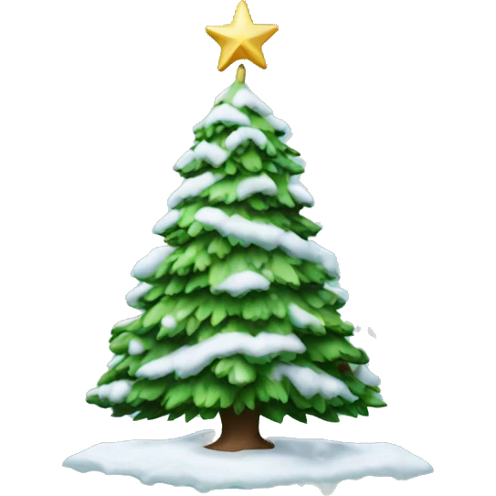 Christmas tree with snow emoji