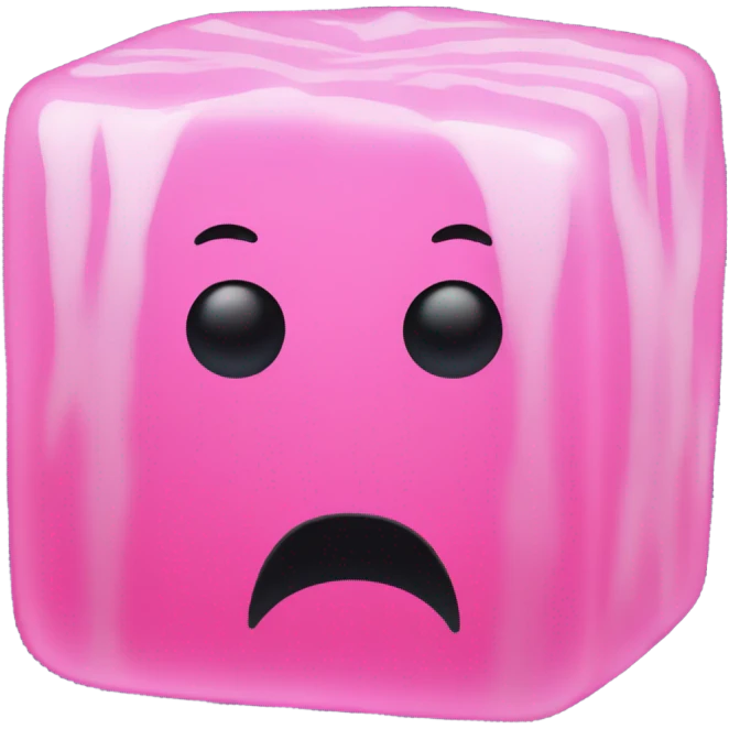no face pink ice cube emoji
