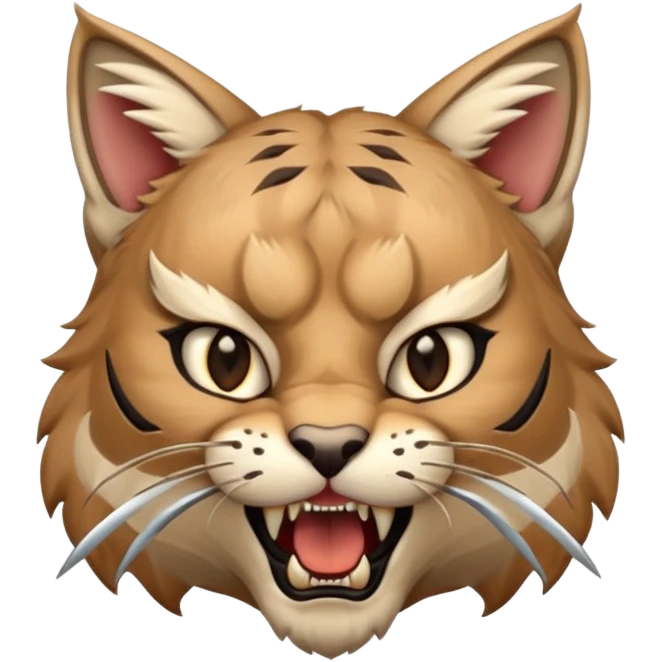Bobcat with long saber fangs emoji
