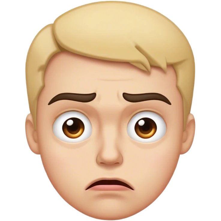 frustrated face, frowned eyebrows, poked out lip emoji