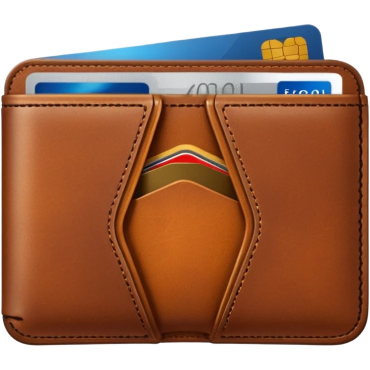 portefeuille marron avec billet et carte bancaire emoji