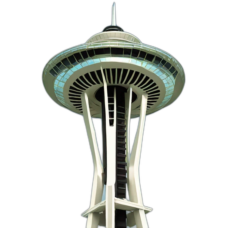 Space needle 3D perspective emoji