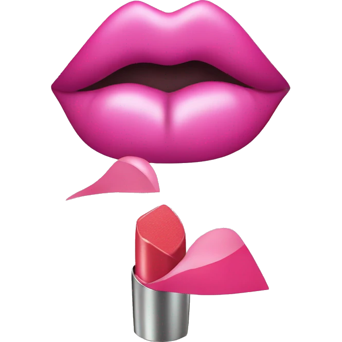 Pink lipstick kiss print  emoji