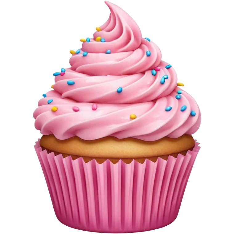 Cupcake with pink icing emoji