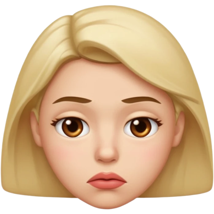 Make a grumpy kissy face emoji