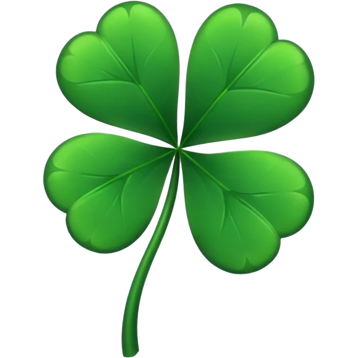 5 leaf clover all black  emoji