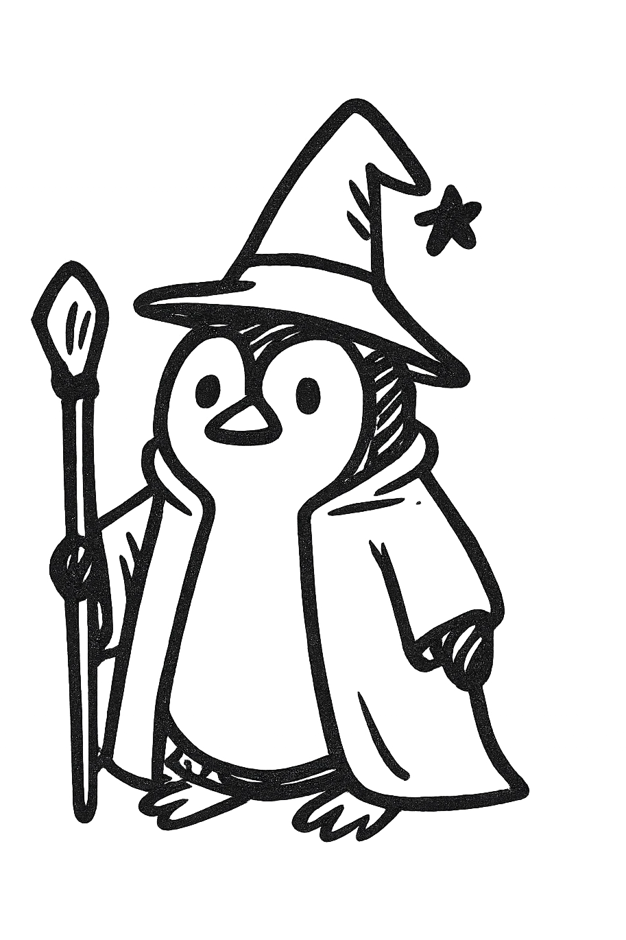A penguin wizard emoji