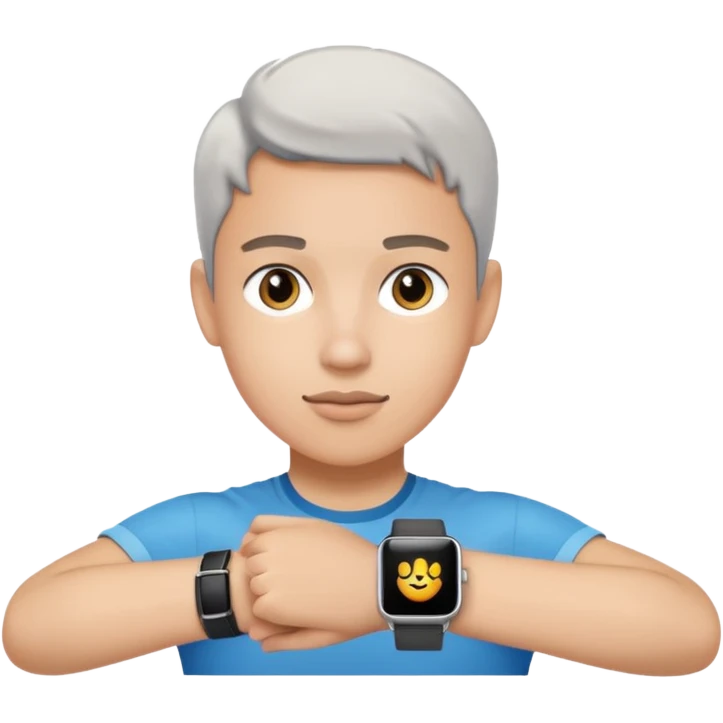 Young person wearing a smartwatch emoji