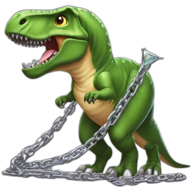 T rex using chains and diamond  emoji