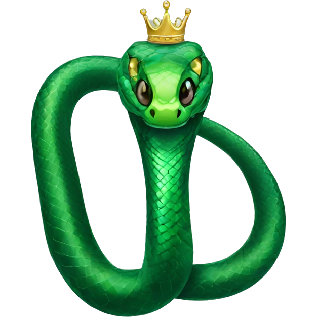 Emerald snake with a crown head Emerald Emerald emoji