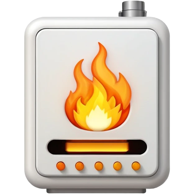 home heating system with flames emoji