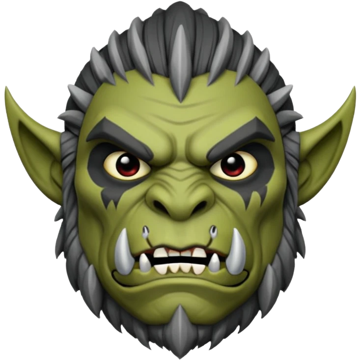 Harf-Orc dnd estilo blanco y negro dibujo emoji