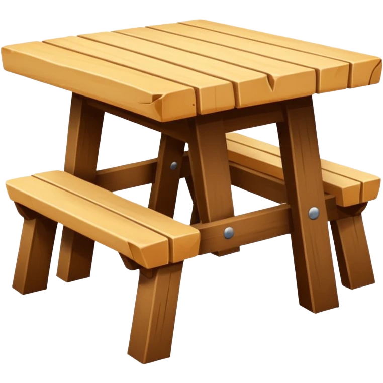 mesa alta color madera natural con bancas altas de color madera natural emoji