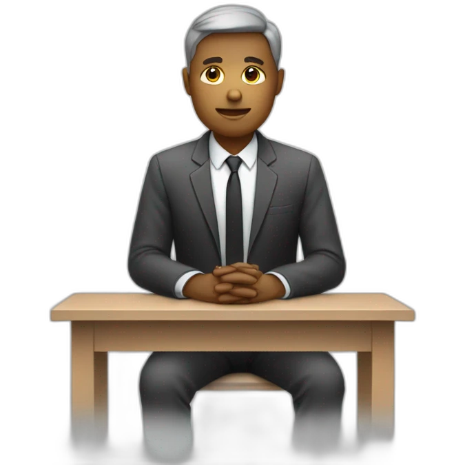 sitting at a desk with bad posture emoji