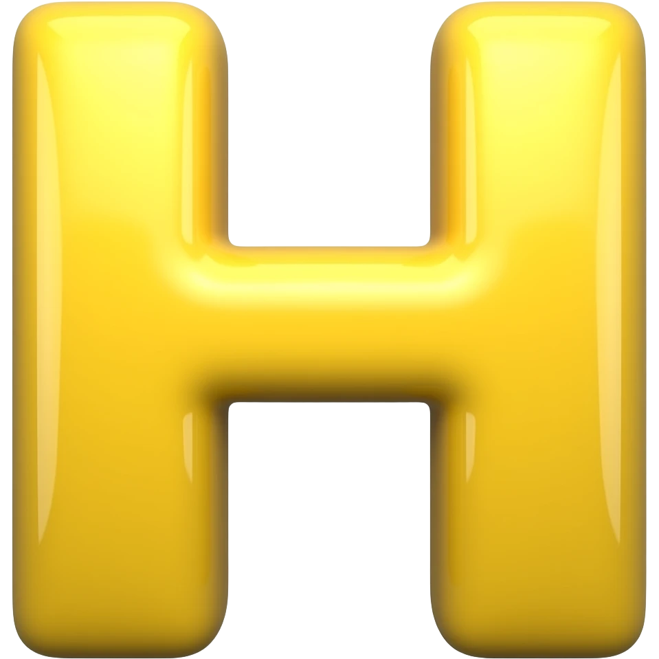 shiny H emoji yellow emoji