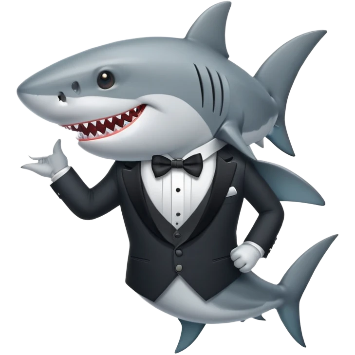 shark wearing a tuxedo emoji