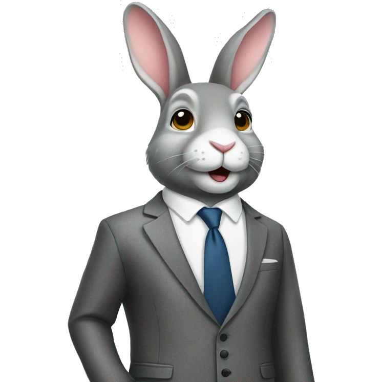 rabbit wear a suit emoji