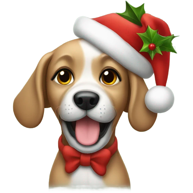 Christmas puppy emoji