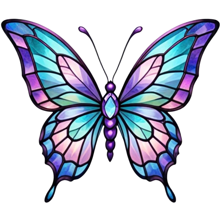 Nebula Gemstone Crystal Stained Glass Butterfly emoji