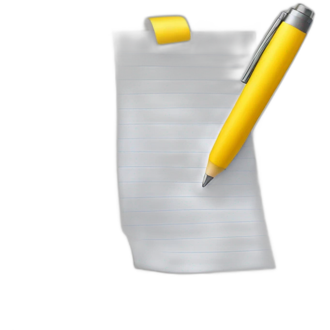 yellow pen with a piece of paper emoji