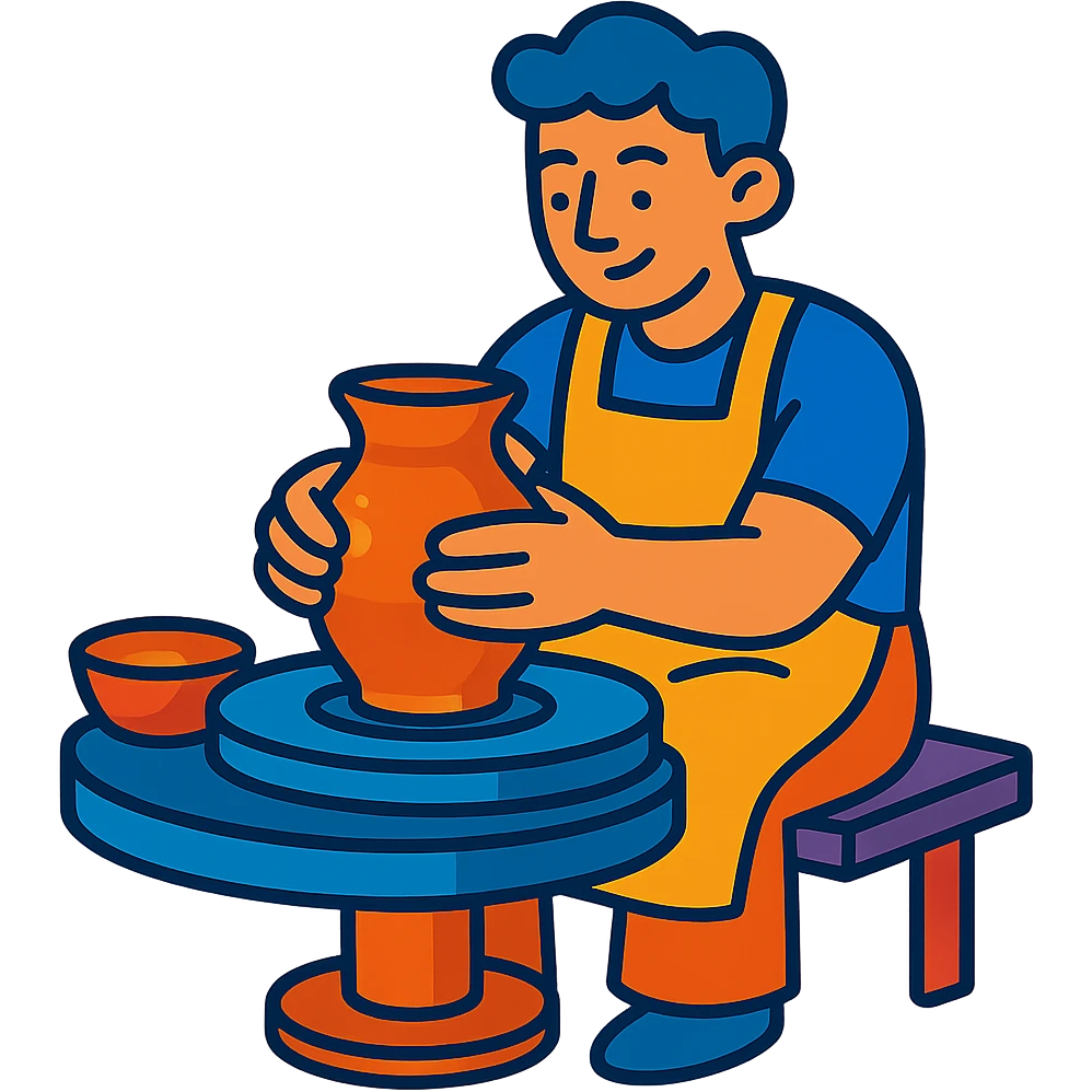 potter's wheel vibrant cartoon style emoji