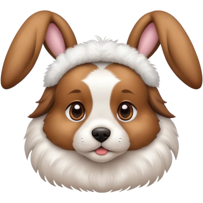 Dog with bunny ears emoji