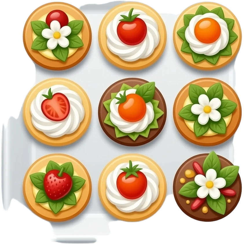 Canapés wedding on square plate emoji