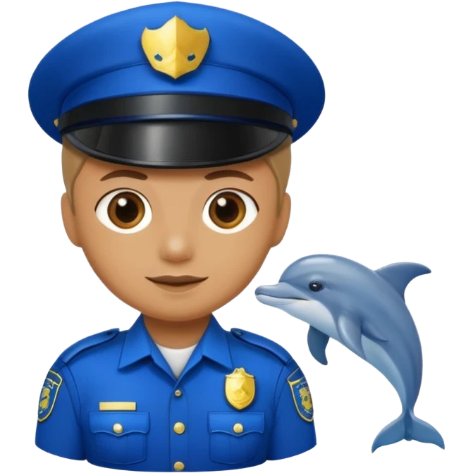 dolphin in police uniform emoji