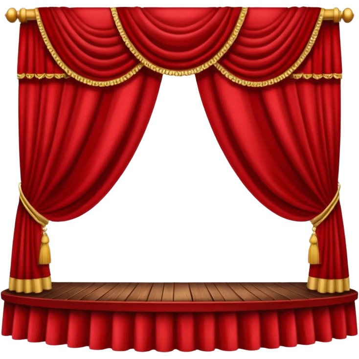 theater, red curtains , wooden stage emoji