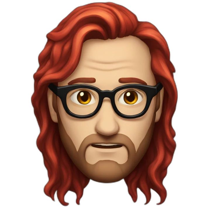 crowley-demon-red-long-hair-black-glasses emoji