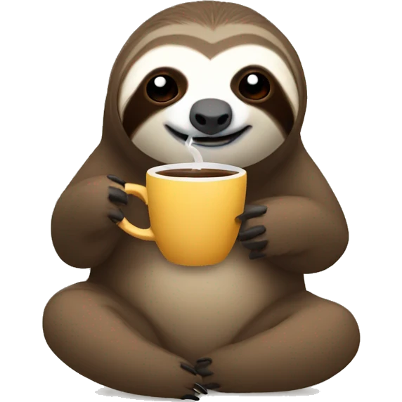 Sloth drinking coffee emoji