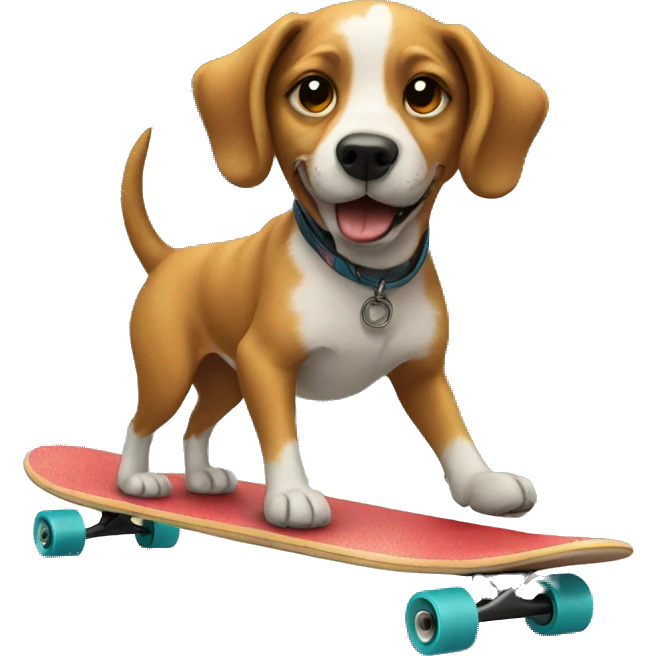 Dog on longboard  emoji