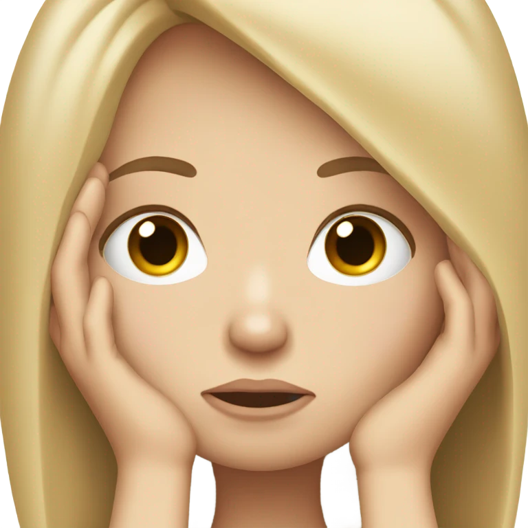  White girl ashamed of herself of hiding face in hands emoji