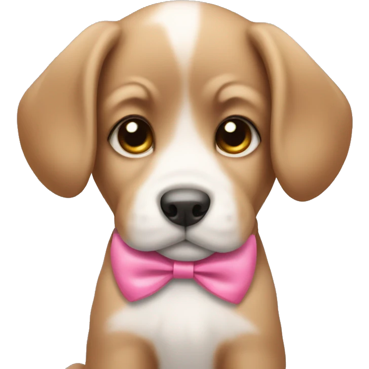 puppy with pink bow emoji