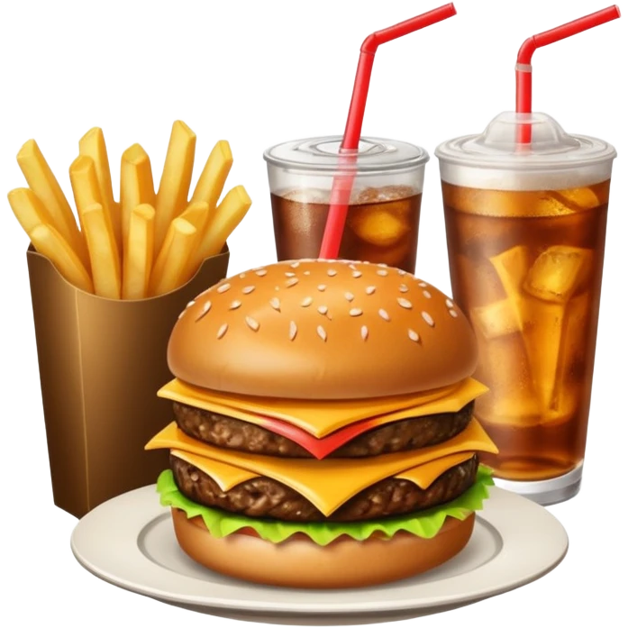Meal combo with  drink emoji