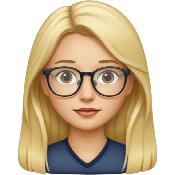 mulher loira cabelo longos com oculos emoji