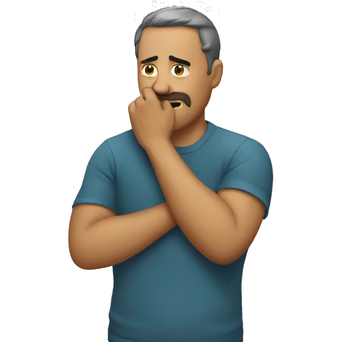 man scratching himself desperately emoji