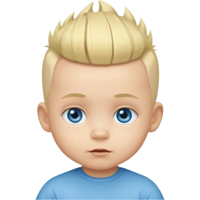 blue eyed blonde baby with small mohawk emoji