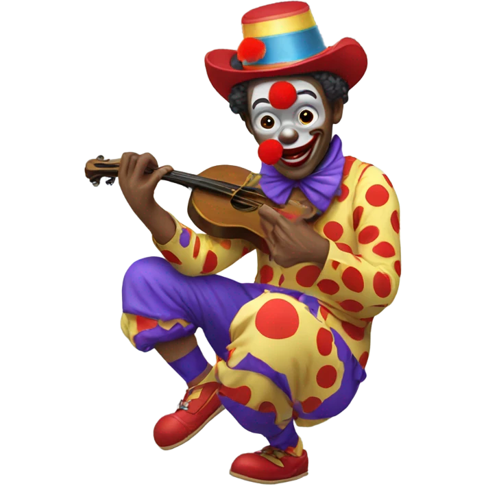 Clown playing ukale emoji