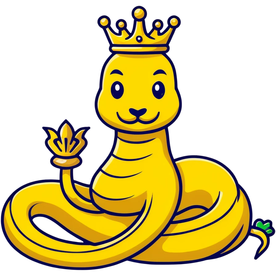 golden snake king with royal attributes emoji