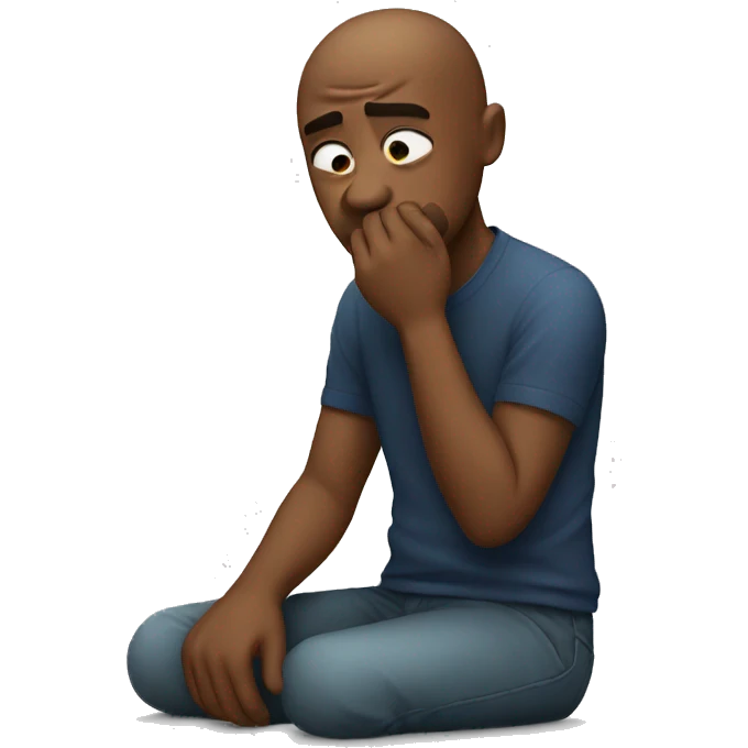 man sitting crying emoji